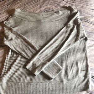 Lucky brand off shoulder waffle knit top